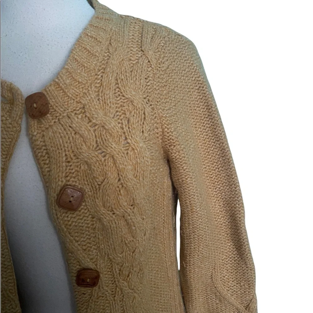 Anthro far away from close yellow knit buttoned sweater - Picture 7 of 7